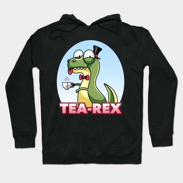 Tea Rex Funny Sarcastic Dinosaur Hoodie by Dojaja